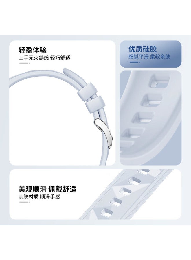 Tinker Xiao Pi Jiang Silicone Watch Band For Huawei Watch Gt 5 Pro Ice Crystal Pattern Watch Band For Gt 4/gt 5 Women's Silicone Watch Band 42/41mm Dial Universal Watch Band - Image 1