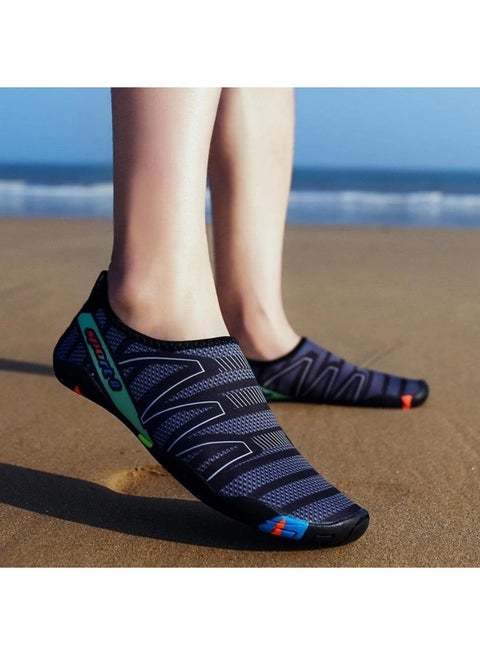 Beach Water Shoes for Women and Man,Slip-On And Non Slip Black Aqua Swimming Shoes for Pool Sea Beach Rubber Sole