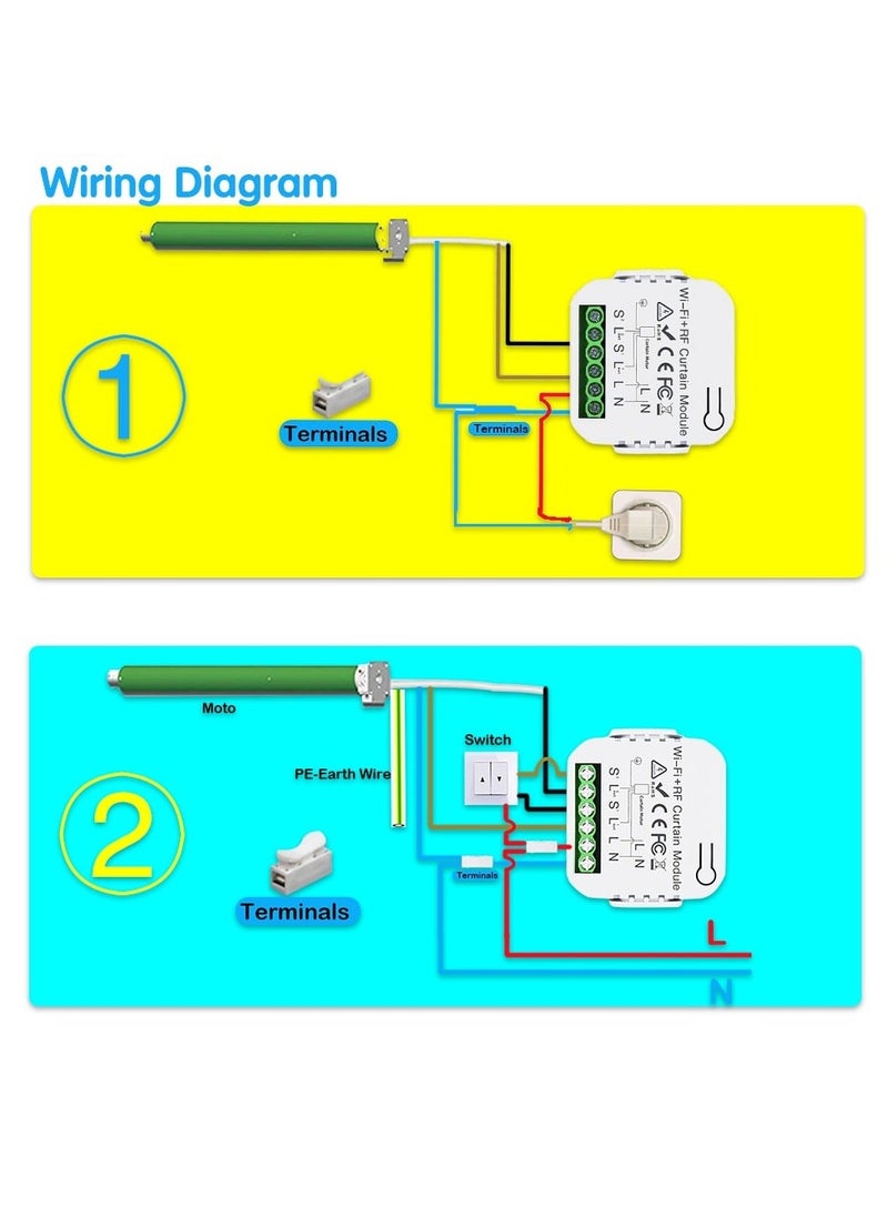 Generic - 433MHZ RF Curtain Switch Remote Control Roller Shutter Module Garage Door Control Receiver Transmitter,for Curtain Garage Door - Image 1