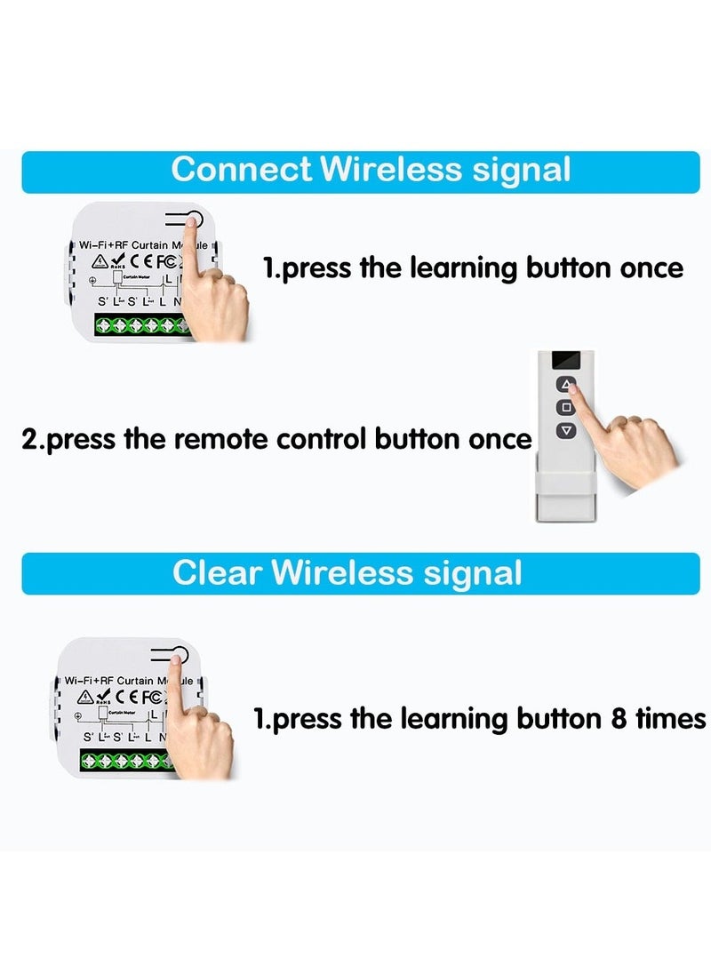 Generic - 433MHZ RF Curtain Switch Remote Control Roller Shutter Module Garage Door Control Receiver Transmitter,for Curtain Garage Door - Image 1