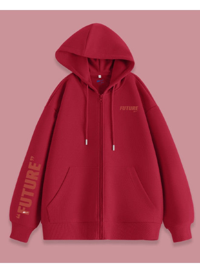 Warrior ملابس نسائية】 سترة رياضية بغطاء رأس للنساء لفصل الربيع والخريف بتصميم كوري فضفاض مفتوحة من الأمام عصرية - Image 1