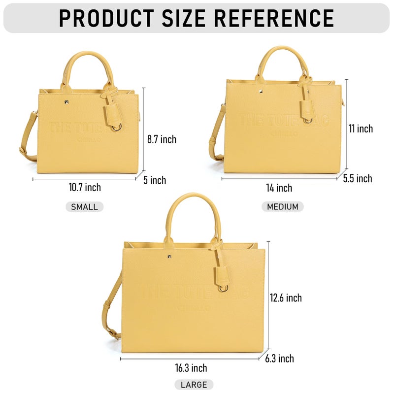 Chinllo Tote Bag for Women Top Handle Satchel Purse and Handbags with Shoulder Strap (D.Yellow-S) - Image 2