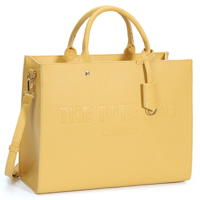 Chinllo Tote Bag for Women Top Handle Satchel Purse and Handbags with Shoulder Strap (D.Yellow-S) - Image 1