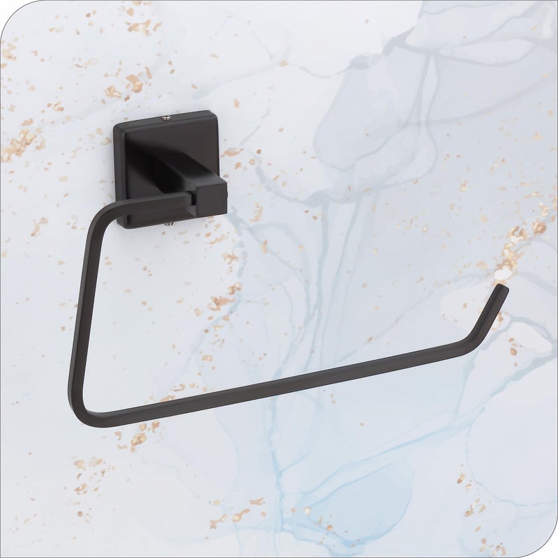 KANJAL Towel Rings Towel Holder Hand Towel Stand Cloth Hanger Napkin Holder Cloth Stand Towel Holder for Bathroom Kitchen washbasin42(304 Stainless Steel,Black Finished, Anti Rust) - Image 1