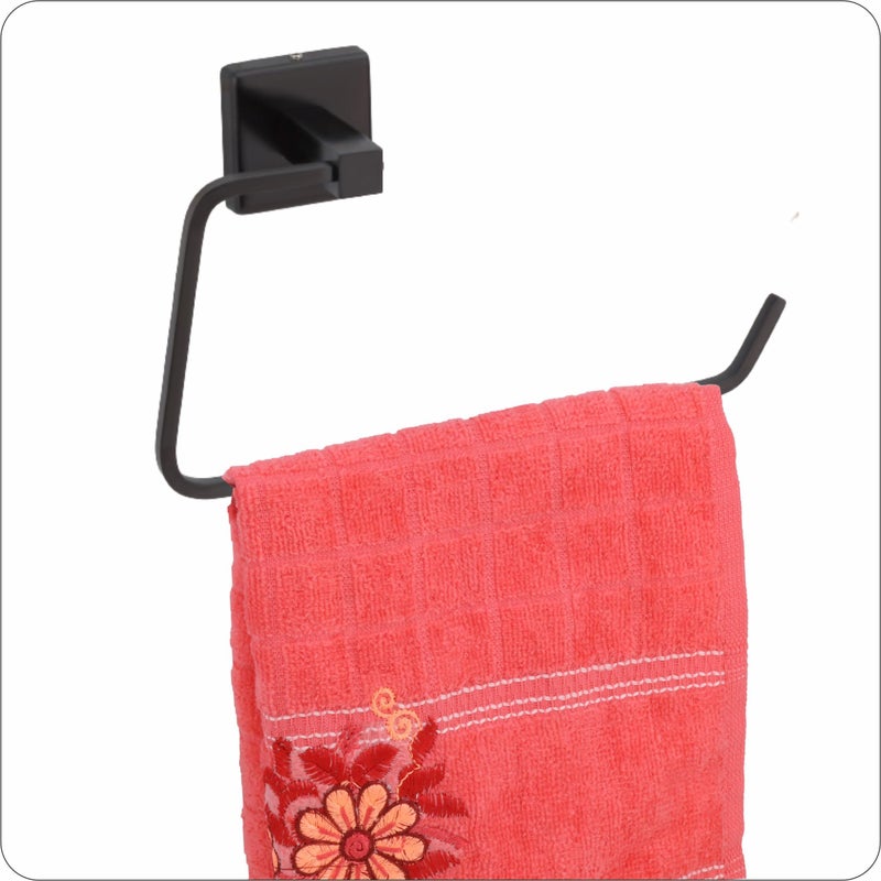 KANJAL Towel Rings Towel Holder Hand Towel Stand Cloth Hanger Napkin Holder Cloth Stand Towel Holder for Bathroom Kitchen washbasin42(304 Stainless Steel,Black Finished, Anti Rust) - Image 4