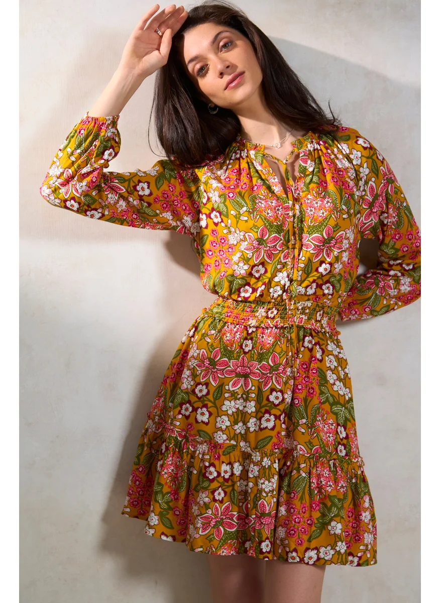 فيرجيو Floral Smocked Waist Dress