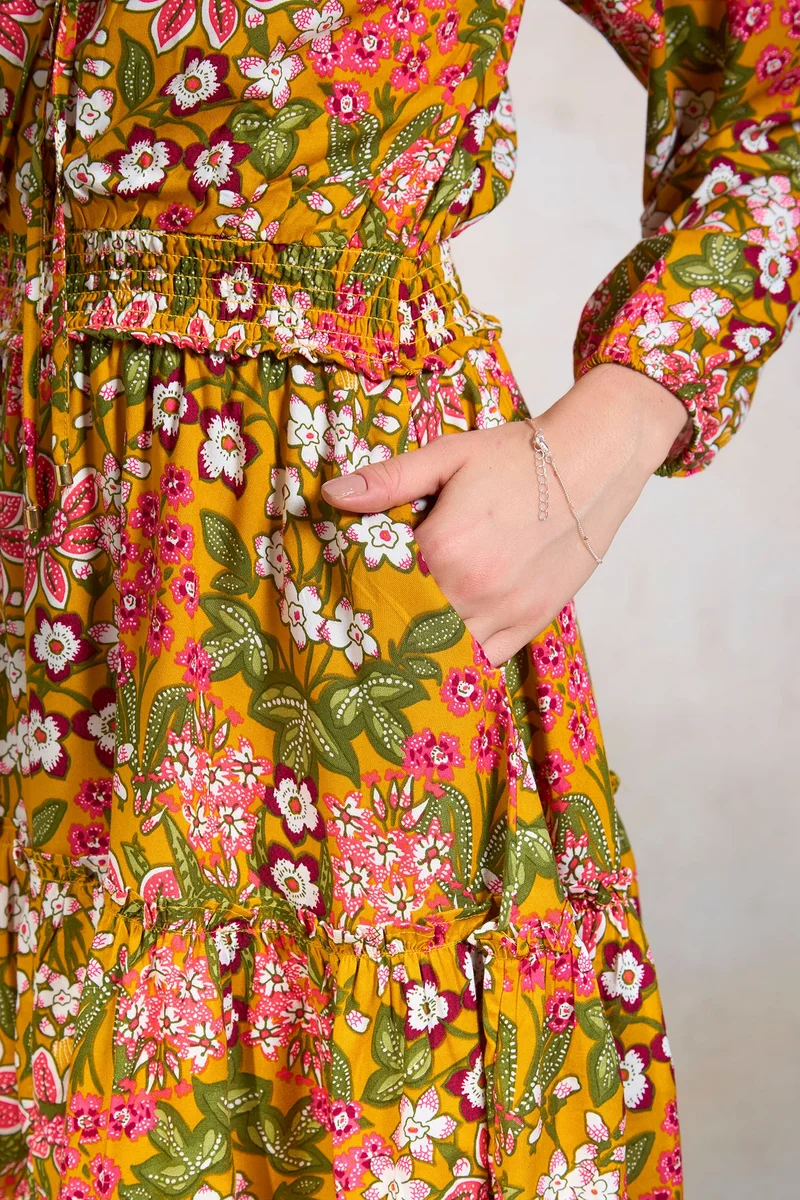 Virgio Floral Smocked Waist Dress