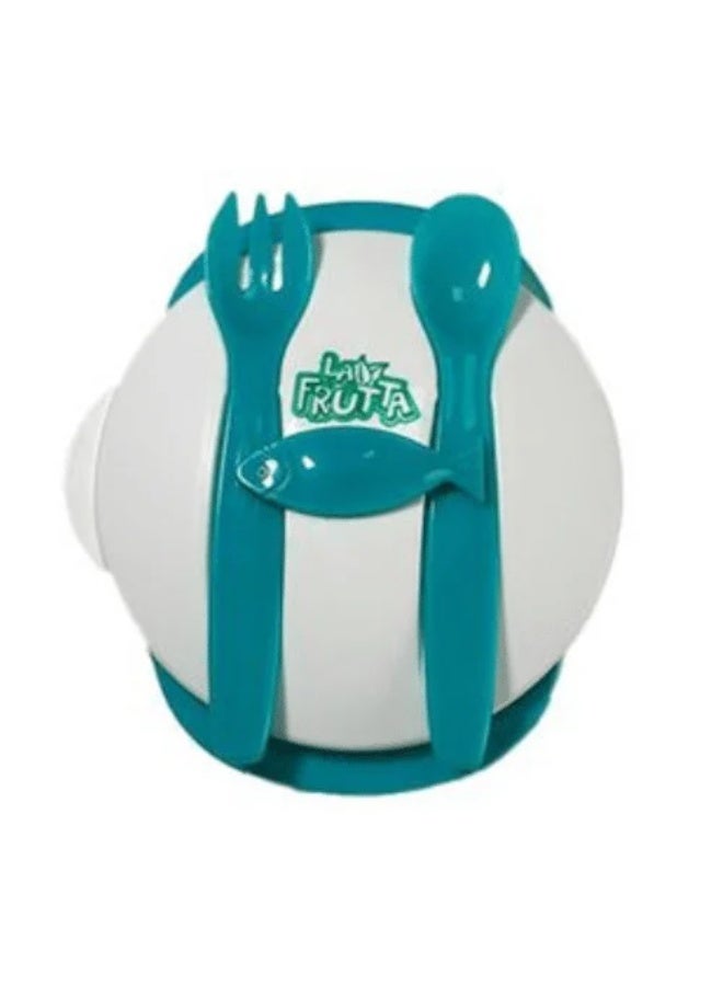 La Frutta La Fruta Children's Set (Plate + Spoon + Fork) - Green - Image 1