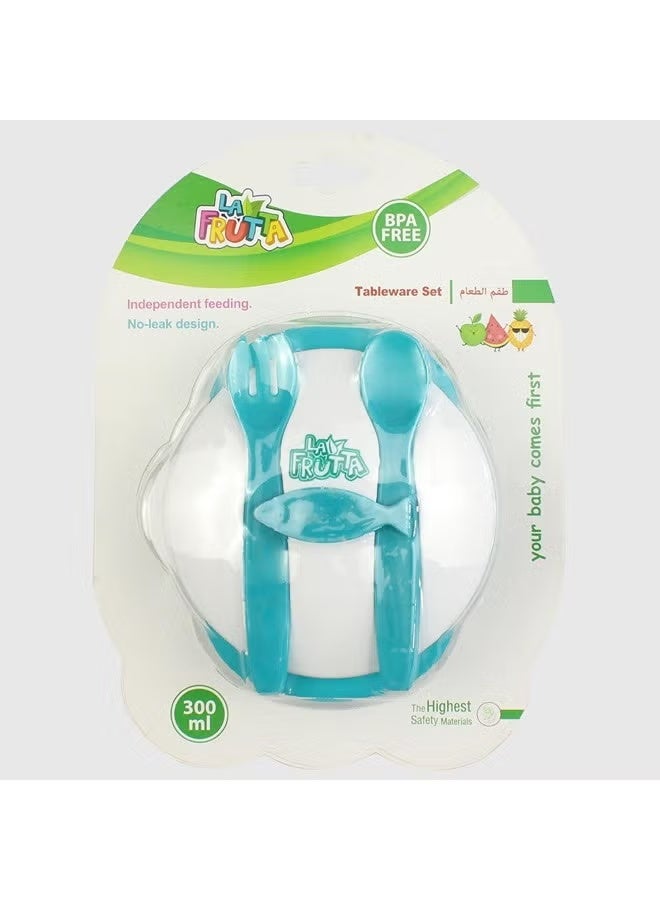 La Frutta La Fruta Children's Set (Plate + Spoon + Fork) - Green - Image 2
