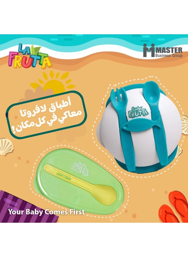 La Frutta La Fruta Children's Set (Plate + Spoon + Fork) - Green - Image 5