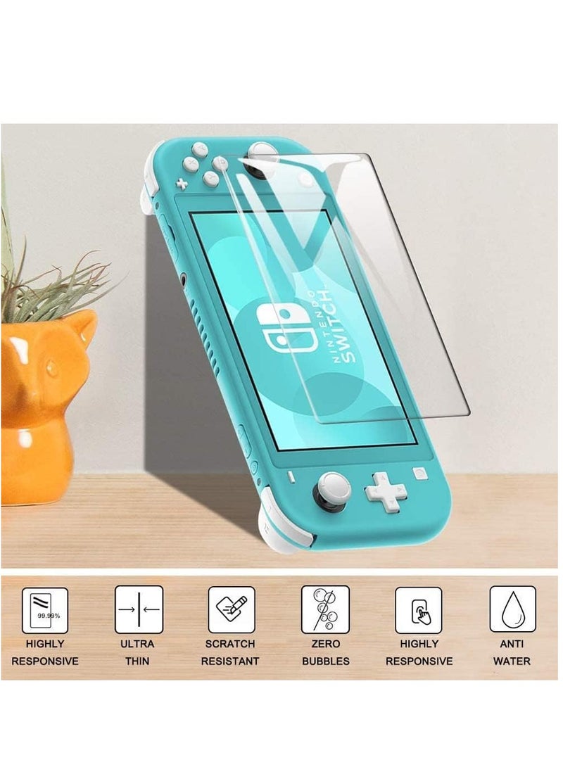 2 حزمة شاشة التوقف متوافق مع نينتندو التبديل لايت 9H صلابة خفف من الزجاج فيلم واقية من الصفر مقاومة بصمات الأصابع كريستال شفافة - Image 5