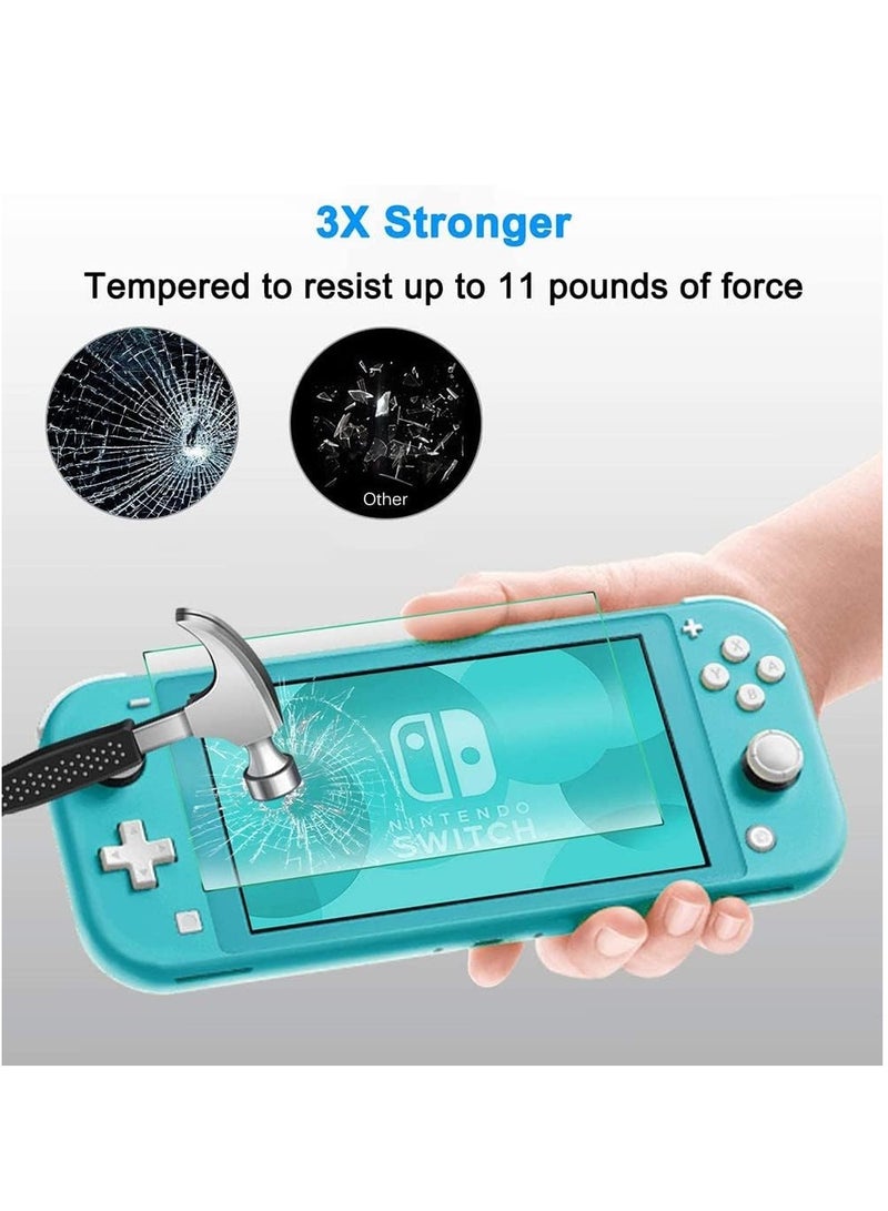 2 حزمة شاشة التوقف متوافق مع نينتندو التبديل لايت 9H صلابة خفف من الزجاج فيلم واقية من الصفر مقاومة بصمات الأصابع كريستال شفافة - Image 4
