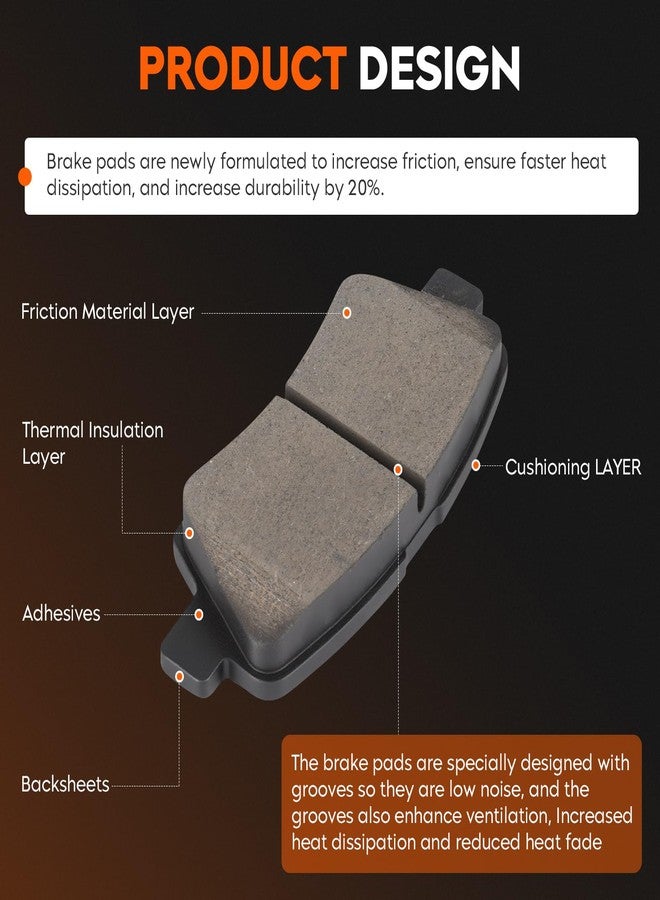 AEagle طقم تيل فرامل سيراميك خلفي لسيارات هيونداي سوناتا 2011-2015، وأزيرا 2012-2017، وكيا أوبتيما 2011-2016، 4 قطع - Image 3