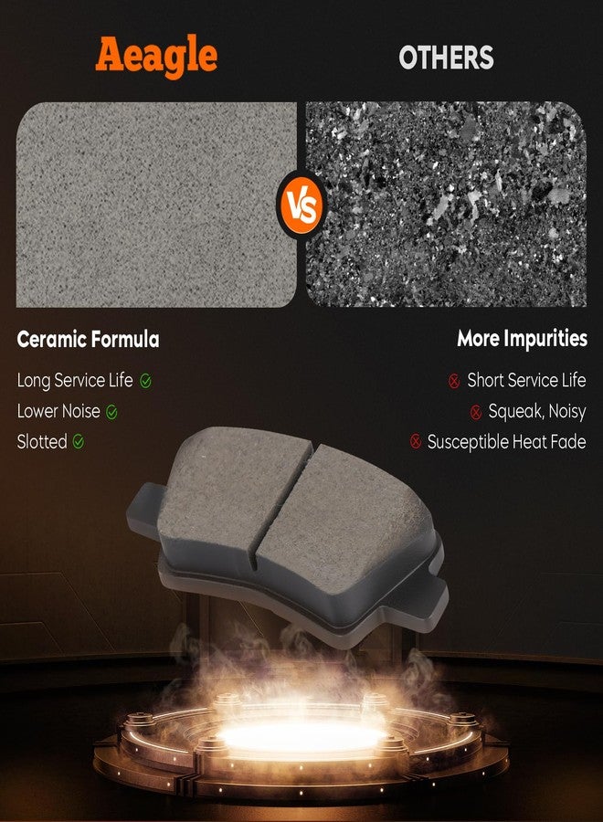 AEagle طقم تيل فرامل سيراميك خلفي لسيارات هيونداي سوناتا 2011-2015، وأزيرا 2012-2017، وكيا أوبتيما 2011-2016، 4 قطع - Image 2