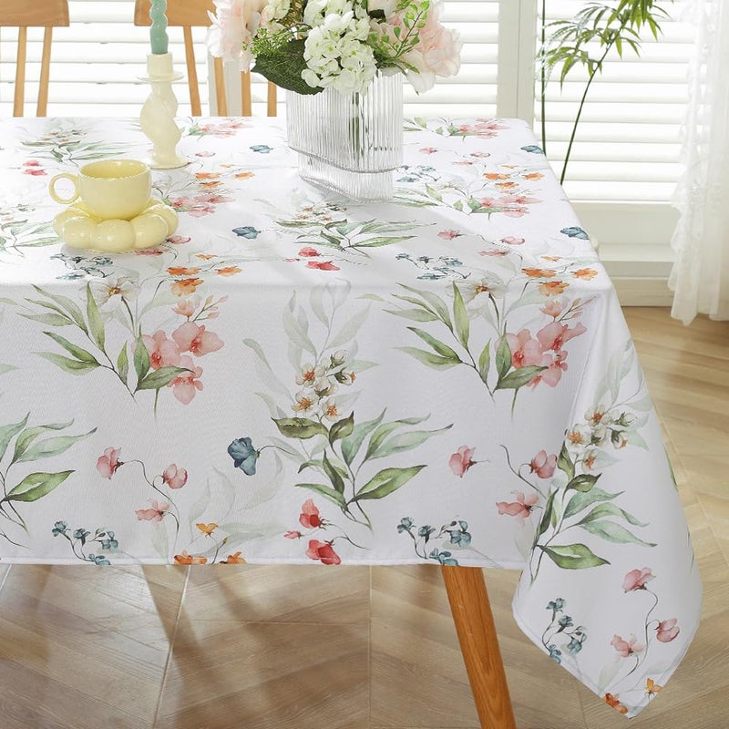 MatiRug Spring Summer Tableroths Rectangle 52x70 inch spill proof prolor table table table table train trinkle print print green table cover for picnic patio ourdo - Image 1