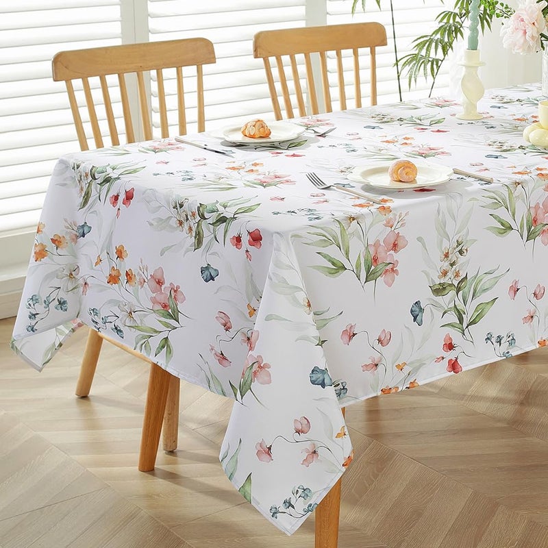 MatiRug Spring Summer Tableroths Rectangle 52x70 inch spill proof prolor table table table table train trinkle print print green table cover for picnic patio ourdo - Image 2