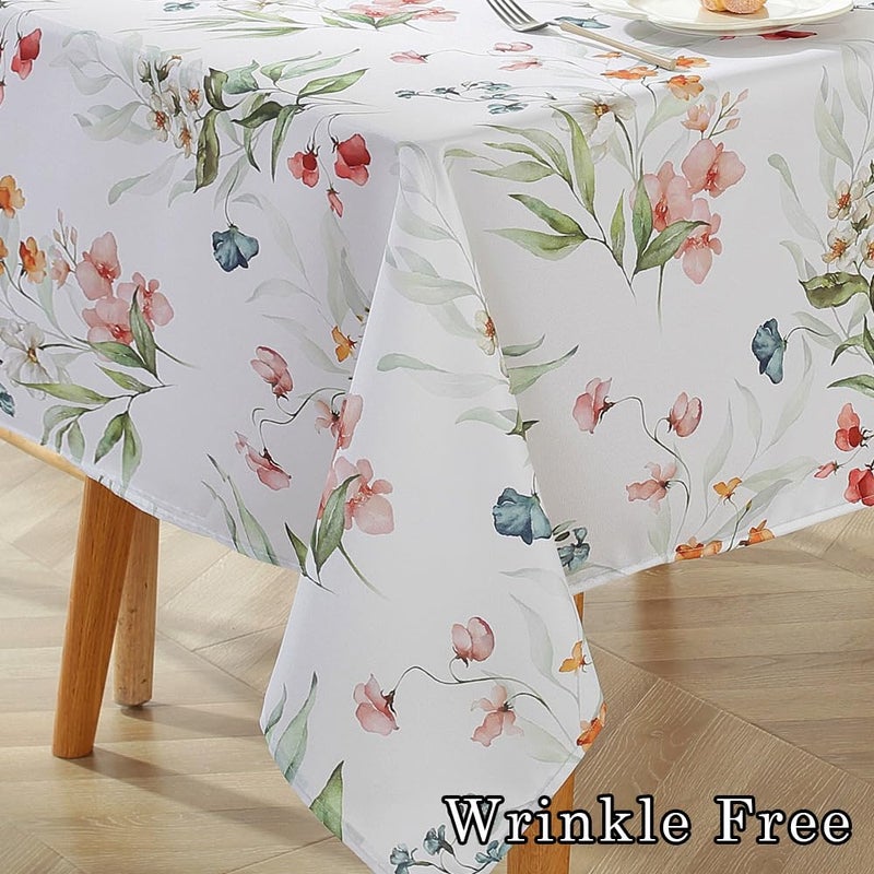 MatiRug Spring Summer Tableroths Rectangle 52x70 inch spill proof prolor table table table table train trinkle print print green table cover for picnic patio ourdo - Image 3