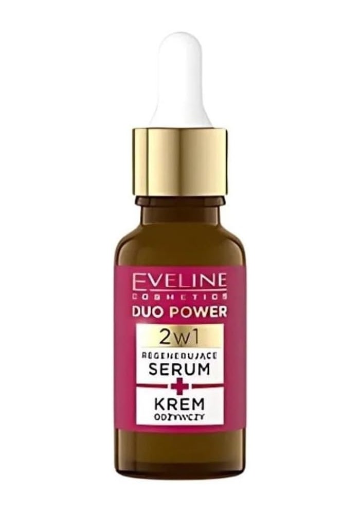 EVELINE COSMETICS سيروم إيفلين ديو باور 2 في 1 المجدد + كريم مغذي، 18 مل - يعزز مرونة البشرة ويقلل الجفاف - Image 2
