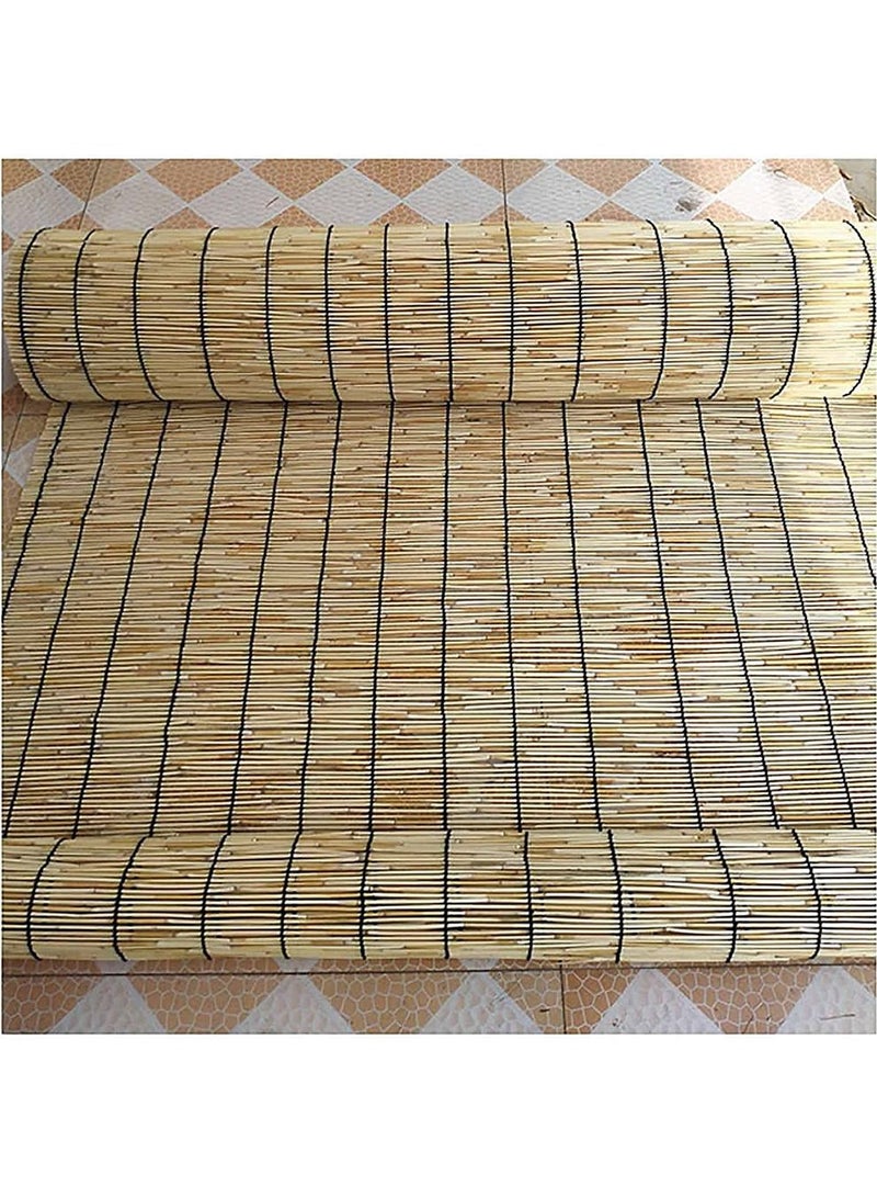 FFD Outdoor Bamboo Roller Blinds Natural Reed Curtain Carbonization Roman Blinds Louver Window Lifting Type Reed Roll Up Shades Bamboo Blinds Decoration For Garden Terrace Indoor Window Curtain 4pcs