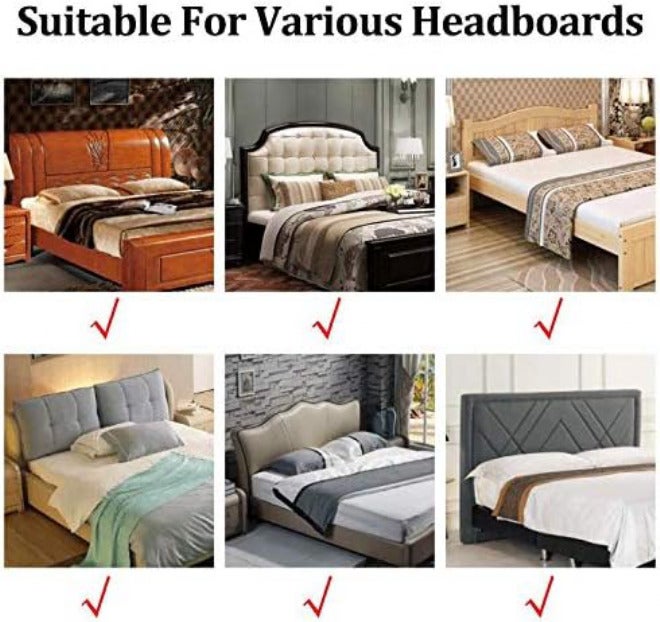 Bed Headboard Crystal Velvet Protector Slip Stretch Solid Color Bed Head Backrest Dustproof Decoration Washable Thicken All-Inclusive Bedside Blue1-220cm (Green1 200cm) - Image 5