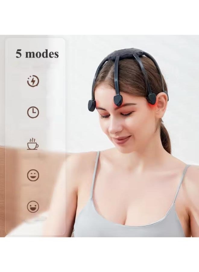 Generic Electric Scalp Head Massager 10 Vibrating Contacts Multiple Massage Modes Release Pressure TMS Electric Massage Machine  - Image 3