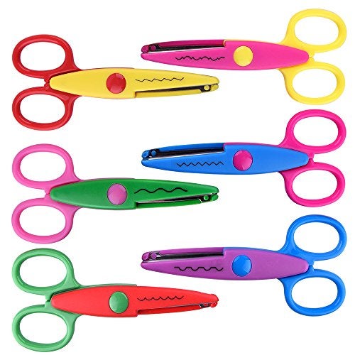 KUUQA 6 Pcs Kids Safety Scissors Art Craft Scissors Set for Paper Construction Supplies - Image 1