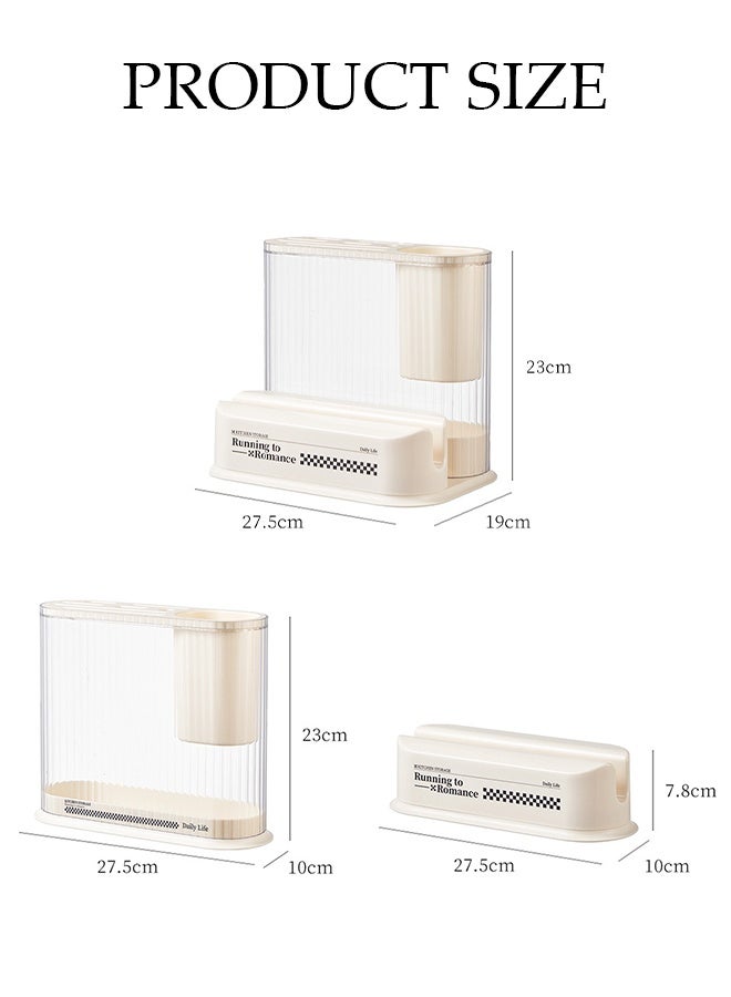 DUNISO Multifunctional Kitchen Knife Holder, Universal Knife Block and Utensil Holder for Kitchen Counter, Cutting Board Storage Rack, Pot Lid Bracket, Kitchen Organizer for Chopsticks,  Plastic PP Knives Block Stand Knife Storage Box - Image 2