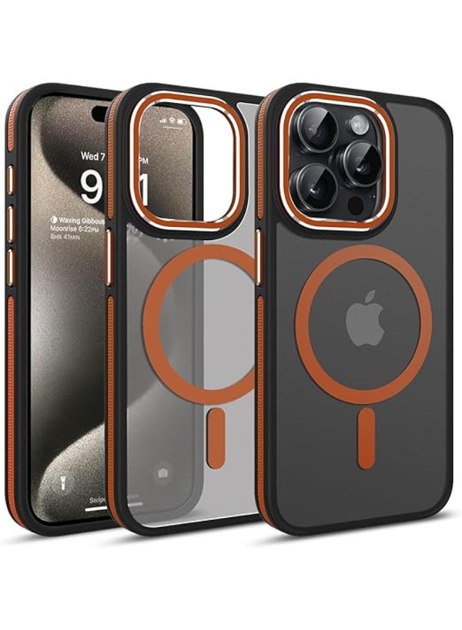 Case Compatible with Magsafe, iPhone 14 Pro Max Phone Case,Translucent Matte Back Slim Magnetic Case for iPhone 14 Pro Max 6.7" (Orange) - Image 1
