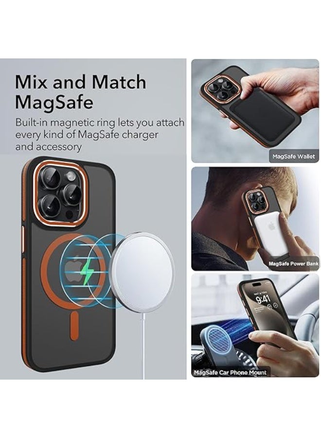 Case Compatible with Magsafe, iPhone 14 Pro Max Phone Case,Translucent Matte Back Slim Magnetic Case for iPhone 14 Pro Max 6.7" (Orange) - Image 4