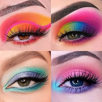 TINTARK Colorful Eyeshadow Palette Blue Purple Green Neon Eye Shadow Pallets for Women Party Christmas Metallic Shimmer Matte Makeup Palette Rainbow 30 Shades Talc Free - Image 2