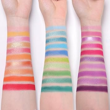 TINTARK Colorful Eyeshadow Palette Blue Purple Green Neon Eye Shadow Pallets for Women Party Christmas Metallic Shimmer Matte Makeup Palette Rainbow 30 Shades Talc Free - Image 5