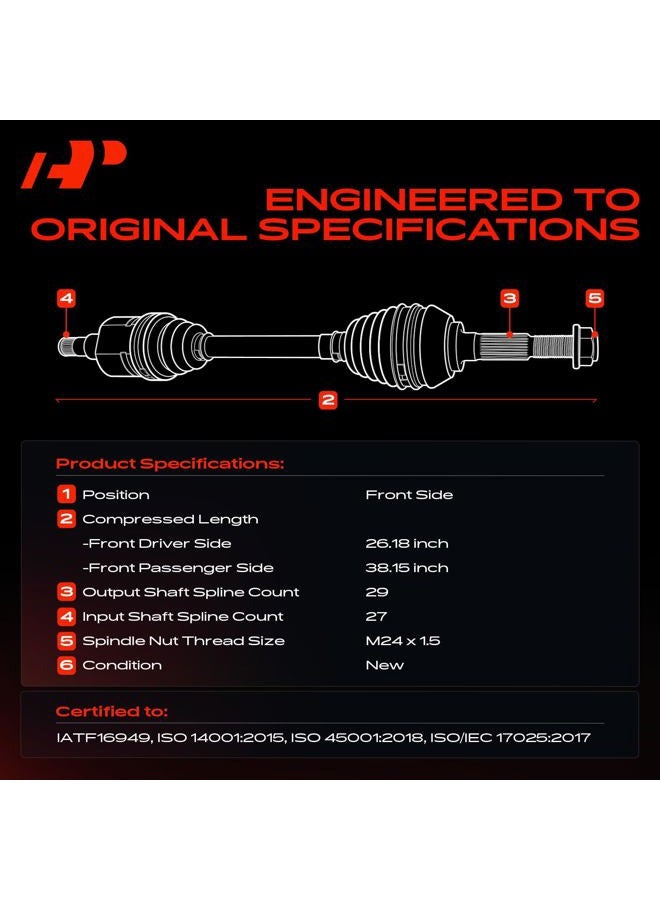 A-Premium Pair (2) Front CV Axle Shaft Assembly Compatible with Nissan Altima 2007-2013, 2.5L, Driver and Passenger Side - Image 3