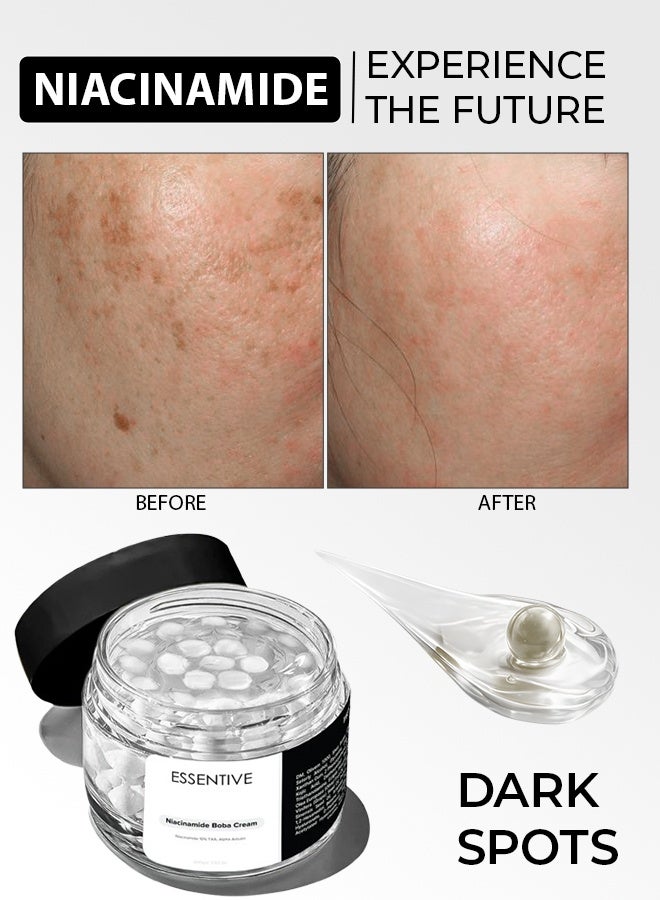 Essentive Niacinamide Capsule Cream | 10% Niacinamide, 4% Tranexamic Acid & Alpha Arbutin | Brightening Cream for Dark Spots, Pigmentation & Uneven Skin Tone | 100g - Image 1