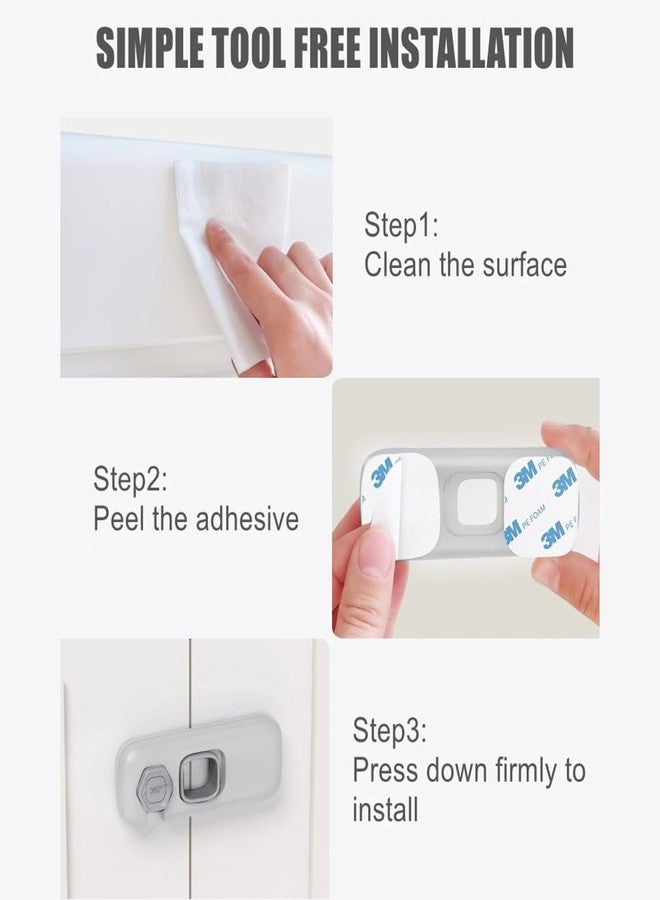 موكا قفل أمان للأطفال من موكا - عبوة واحدة - يناسب شريط إحكام الإغلاق حتى 1 بوصة (25 مم)، لا حاجة لأدوات أو حفر، مقاوم للأطفال الصغار والأطفال - رمادي (إصدار محدث) - Image 5