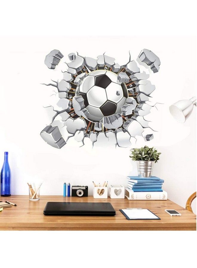 SITAKE 3D Soccer Stickers 3D Wall Art Soccer Ball Stickers Decals For Kids Room Football Vinyl Art Diy Sticker For Boys Bedroom Playroom Living Room Window Door Decoration 19.7 X 24.3In  - Image 4