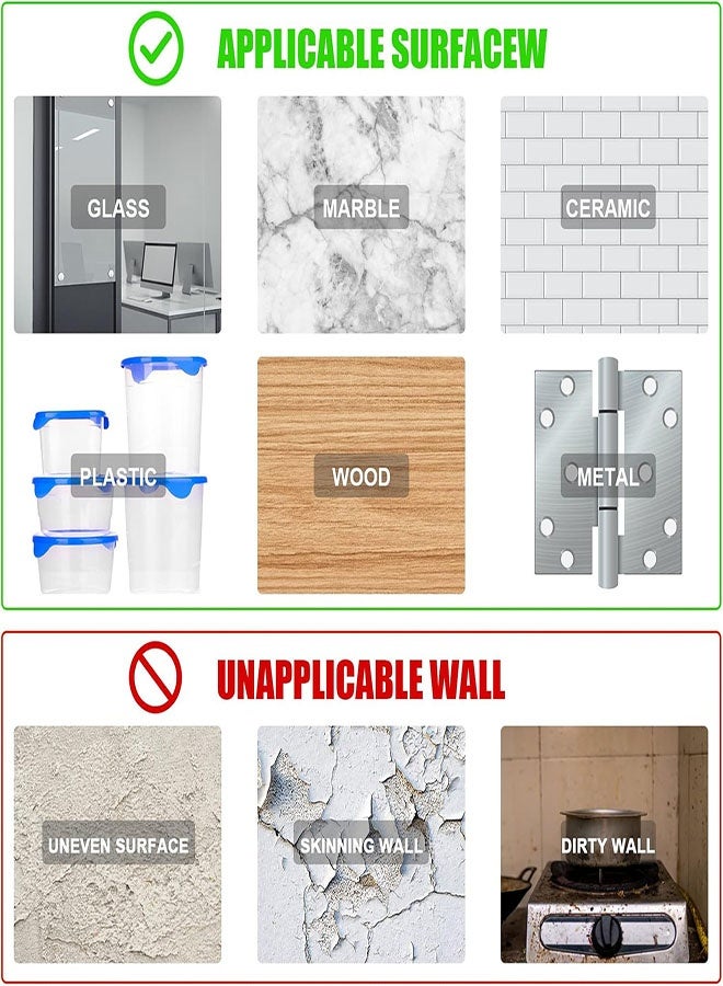 60 Pieces Double Sided Tape, Nano Grip Tape with Ultra-Strong Heavy Duty Adhesion, Multi-Surface Compatibility & Residue-Free Removal for DIY Craft, Home, Office, Poster, Carpet - Image 5