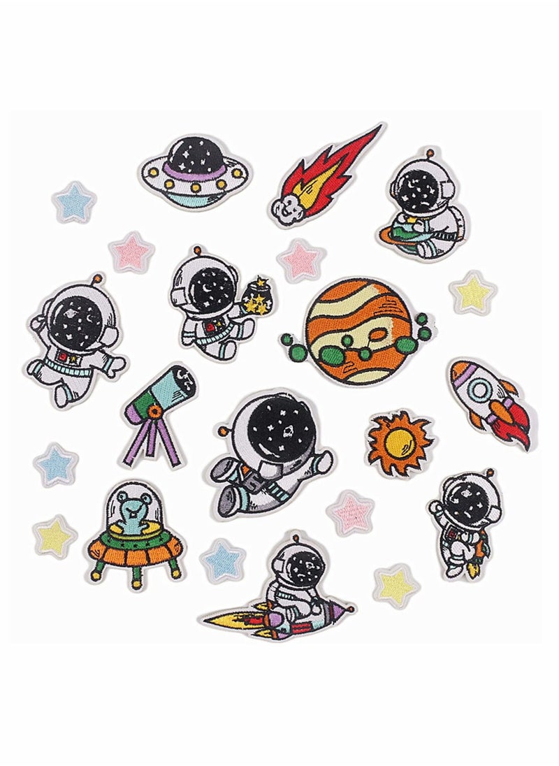 Iron on Patches, 22 Pcs Astronaut Space Planets Patch Embroidered Patch Sew On Patches Set, Decoration Patch Appliques Stickers for Clothing, Jackets, Backpack, Caps, Jeans, Repair The Hole Stick - Image 1