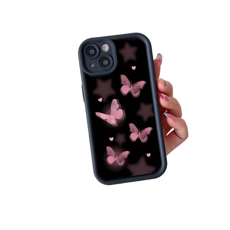 غطاء واقي | مقاوم للصدمات لـ iPhone 14 / 14 Plus / 14 Pro / 14 Pro Max | نقشة الفراشة | نقشة الزهور | Multicolour - Image 4