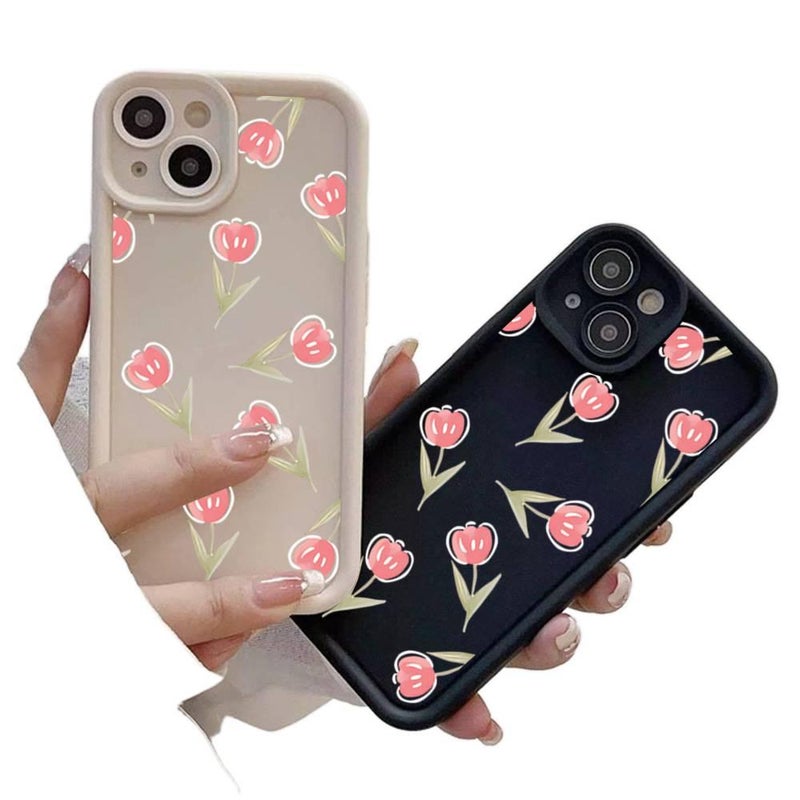 غطاء واقي | مقاوم للصدمات لـ iPhone 14 / 14 Plus / 14 Pro / 14 Pro Max | نقشة الفراشة | نقشة الزهور | Multicolour - Image 3