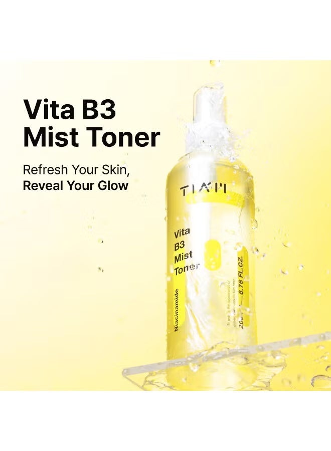 تيام Vita B3 Mist Toner مع النياسيناميد، حمض ترانيكساميك، وفيتامين سي لجميع أنواع الجلد، ضباب الوجه الذي يرطب، ينعش ويضيء، 6.76 فلور أوز. / 200 مل - Image 3