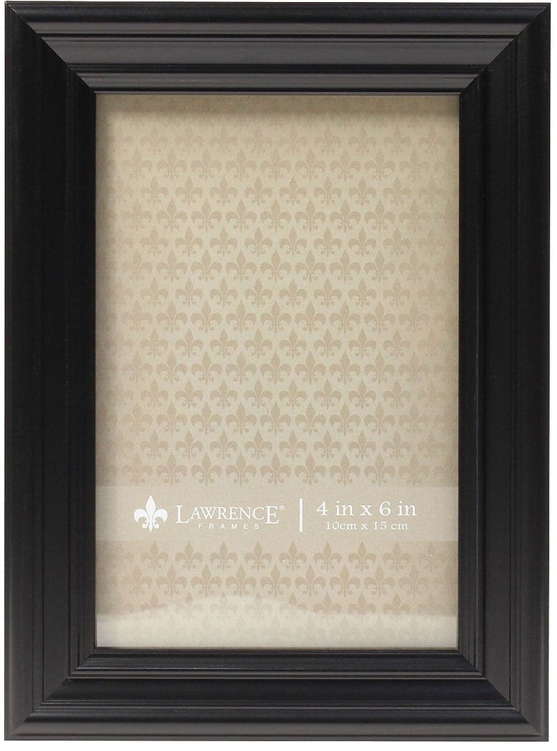 Lawrence Frames 535446 Black 4x6 Classic Detailed Picture Frame - Image 1