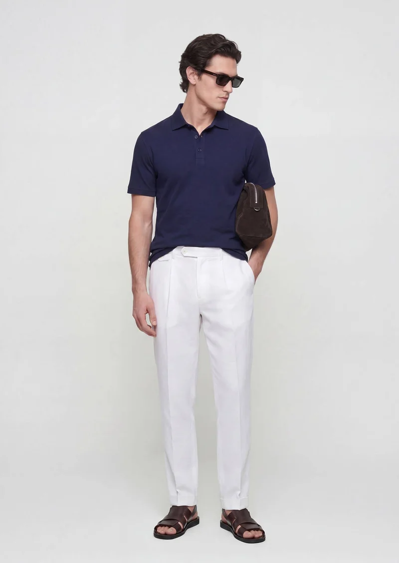 RAMSEY Navy Blue Plain T-Shirt