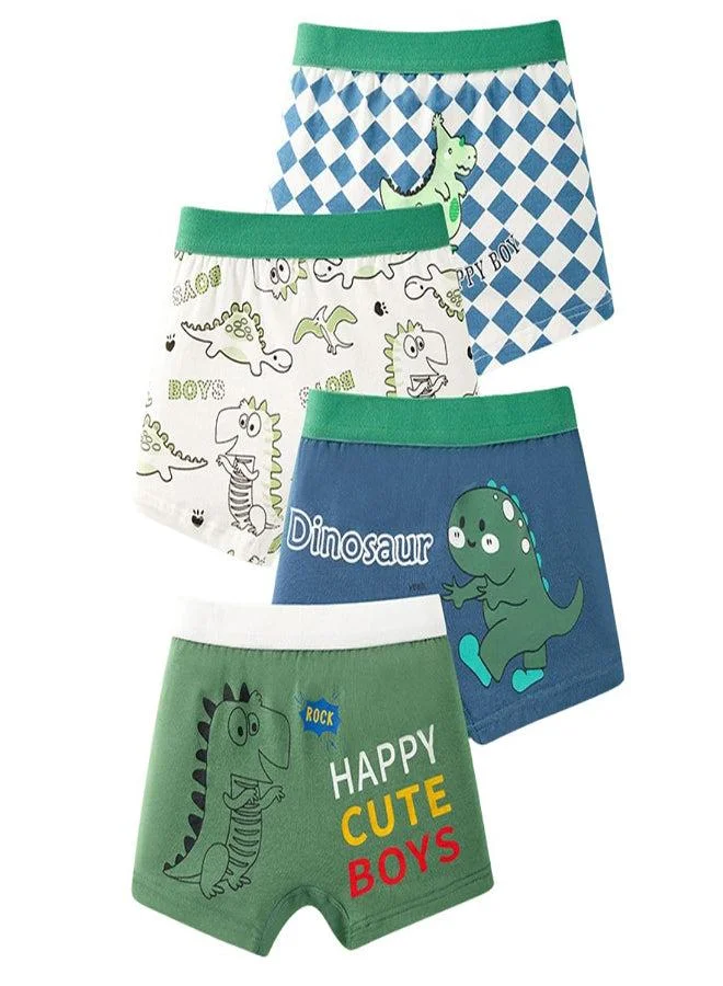 babyqlo Boys Cotton Dinosaur Pattern Boxer Pack of 4
