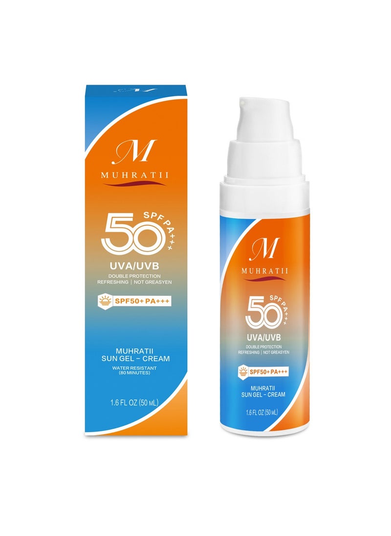 Muhratii - MUHRATII SPF 50 Sunscreen, Tinted Sunscreen for Face - Tinted Facial Sunscreen 50ml - SPF 50+ PA+++   Waterproof Travel Size Sunblock for Outdoor Moisturizer Sunscreen - Image 1
