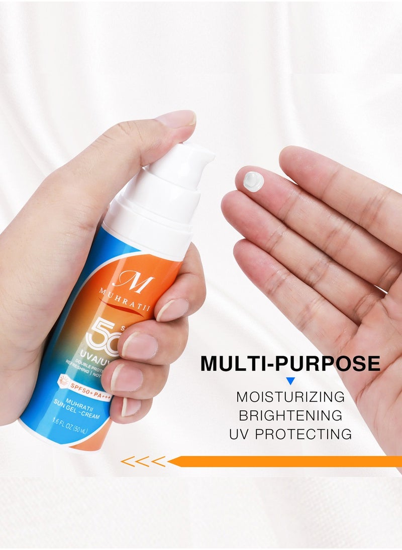 Muhratii - MUHRATII SPF 50 Sunscreen, Tinted Sunscreen for Face - Tinted Facial Sunscreen 50ml - SPF 50+ PA+++   Waterproof Travel Size Sunblock for Outdoor Moisturizer Sunscreen - Image 1