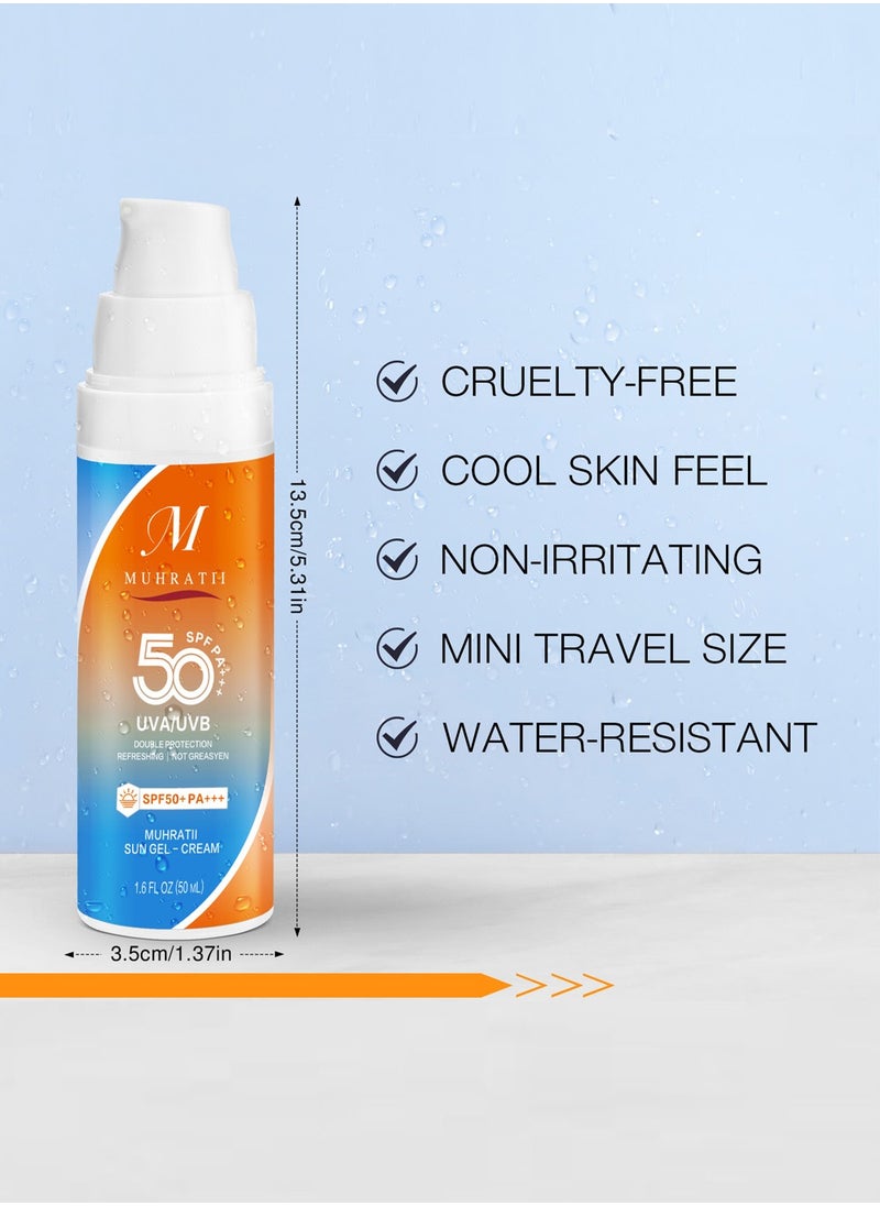 Muhratii - MUHRATII SPF 50 Sunscreen, Tinted Sunscreen for Face - Tinted Facial Sunscreen 50ml - SPF 50+ PA+++   Waterproof Travel Size Sunblock for Outdoor Moisturizer Sunscreen - Image 1
