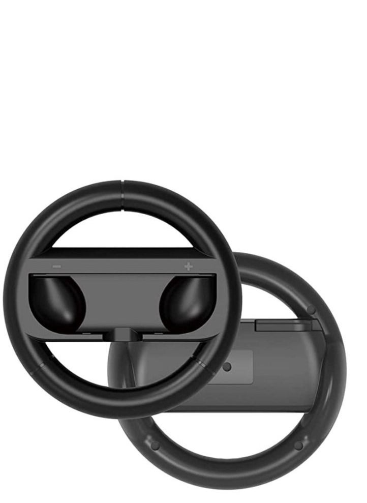 Generic Grip Kit Grip Compatible with Nintendo Switch Controller Racing Switch Steering Wheel - 4 Pack, Comfort Handle for Kids Family Fun Special for Mario Kart 8 Deluxe (Black)  - Image 2