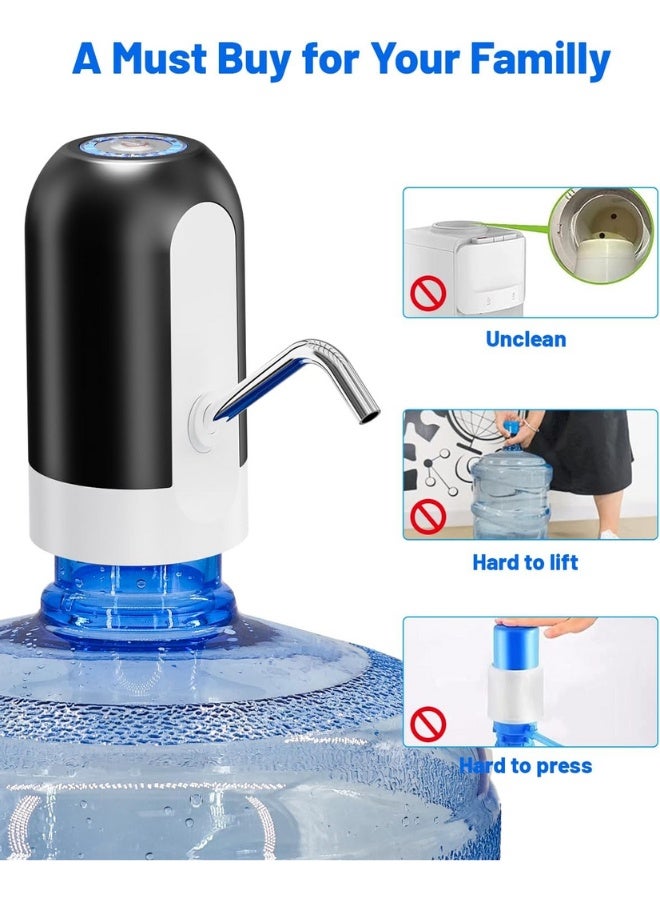 Water bottle dispenser 5 gallon water bottle pump usb charging automatic drinking water pump portable electric water dispenser water bottle switch for universal 5 gallon bottle - Image 4