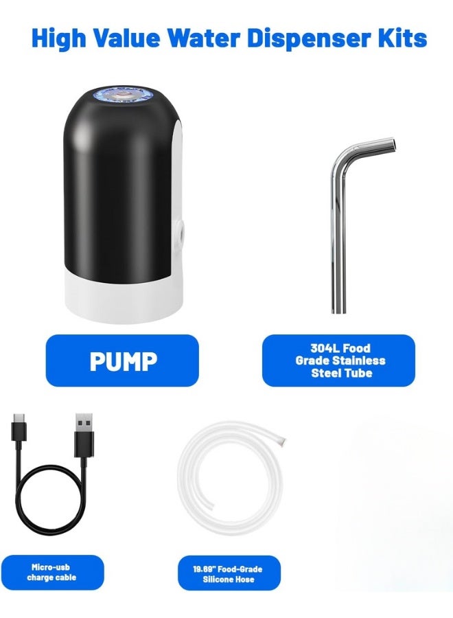 Water bottle dispenser 5 gallon water bottle pump usb charging automatic drinking water pump portable electric water dispenser water bottle switch for universal 5 gallon bottle - Image 3