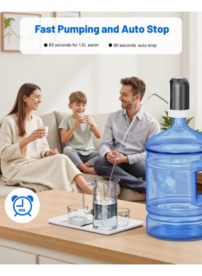 Water bottle dispenser 5 gallon water bottle pump usb charging automatic drinking water pump portable electric water dispenser water bottle switch for universal 5 gallon bottle - Image 5